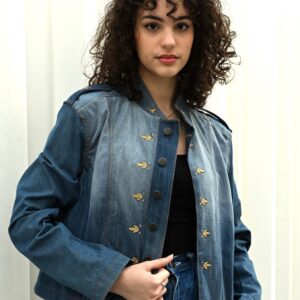 VESTE EN JEAN OFFICIER COURTE